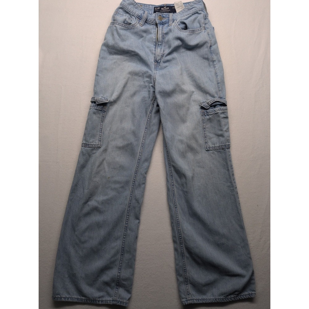 Hollister Women's Distressed High Rise Baggy Vintage Stretch Jeans Sz 00R/W23